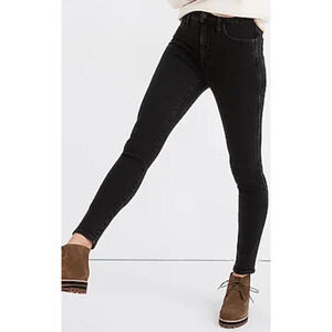 Madewell 10" High Rise Skinny Ankle Black Frost Denim Jeans US Women's 25 New